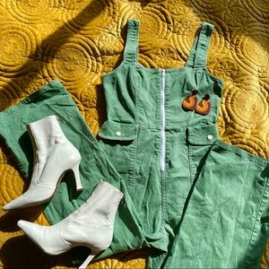 Urban Outfitters BDG Sage Green + White Jumpsuit
